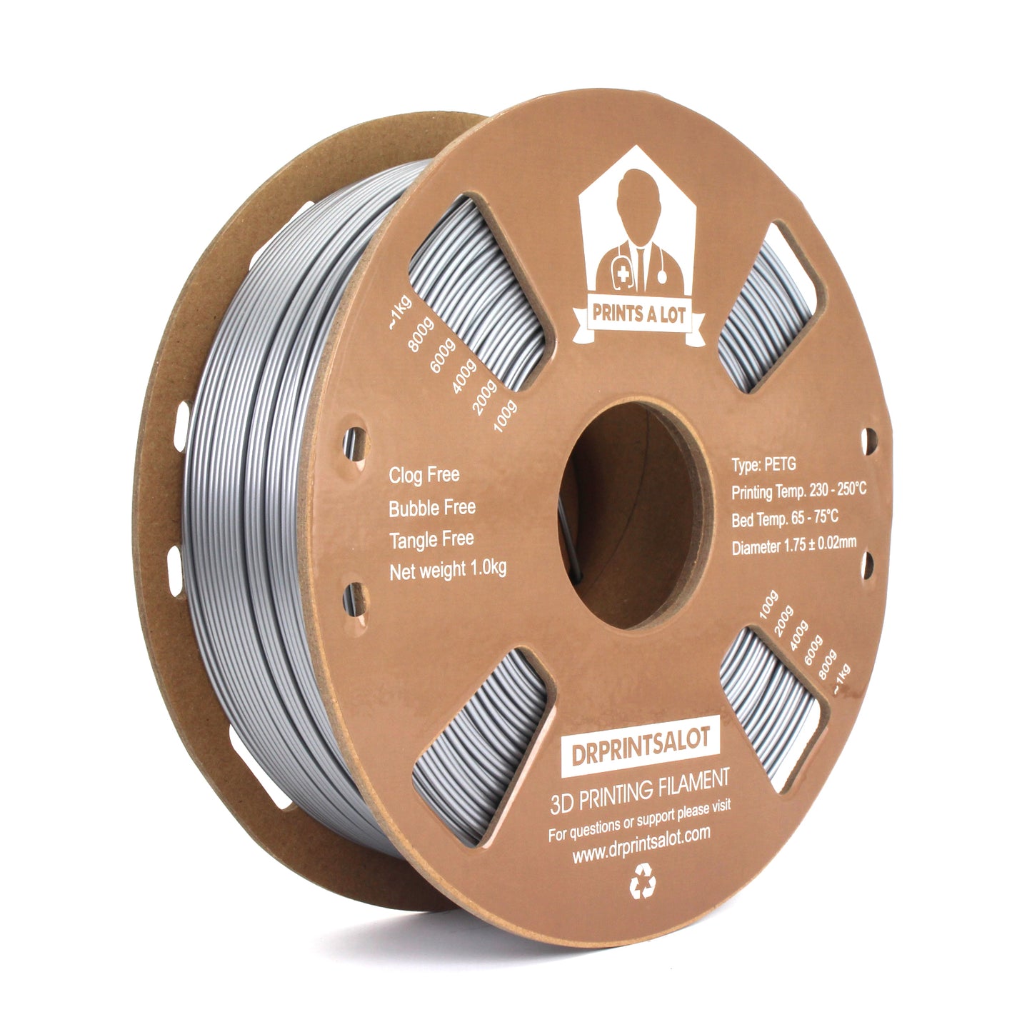 3D printer filament in Rainbow Silk PLA+ for colorful prints