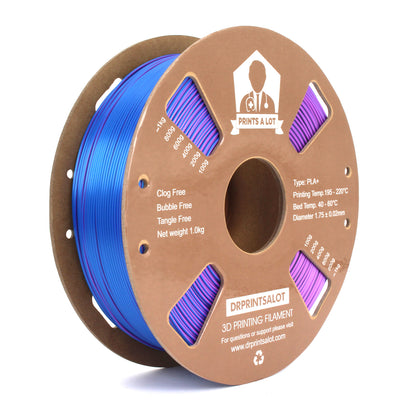 Rainbow Silk PLA+ filament spool for 3D printing