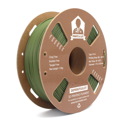 Premium matte PLA+ filament in various colors